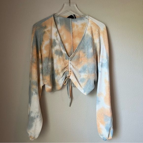 Urban Outfitters Out from Under Tie Dye Waffle Knit Crop Top Size Medium - Picture 1 of 7